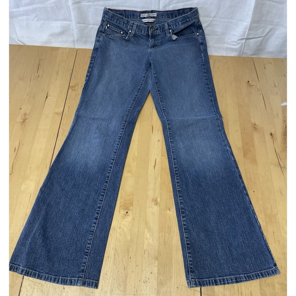 Tommy Hilfiger Denim - Tommy Hilfiger Low Rise Flare Jeans Womens 8 Long Blue Stretch Denim 2005